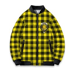 ScotsTee Shop Scottish McLeod of Lewis Modern Crest Tartan Bomber Puffer Jacket