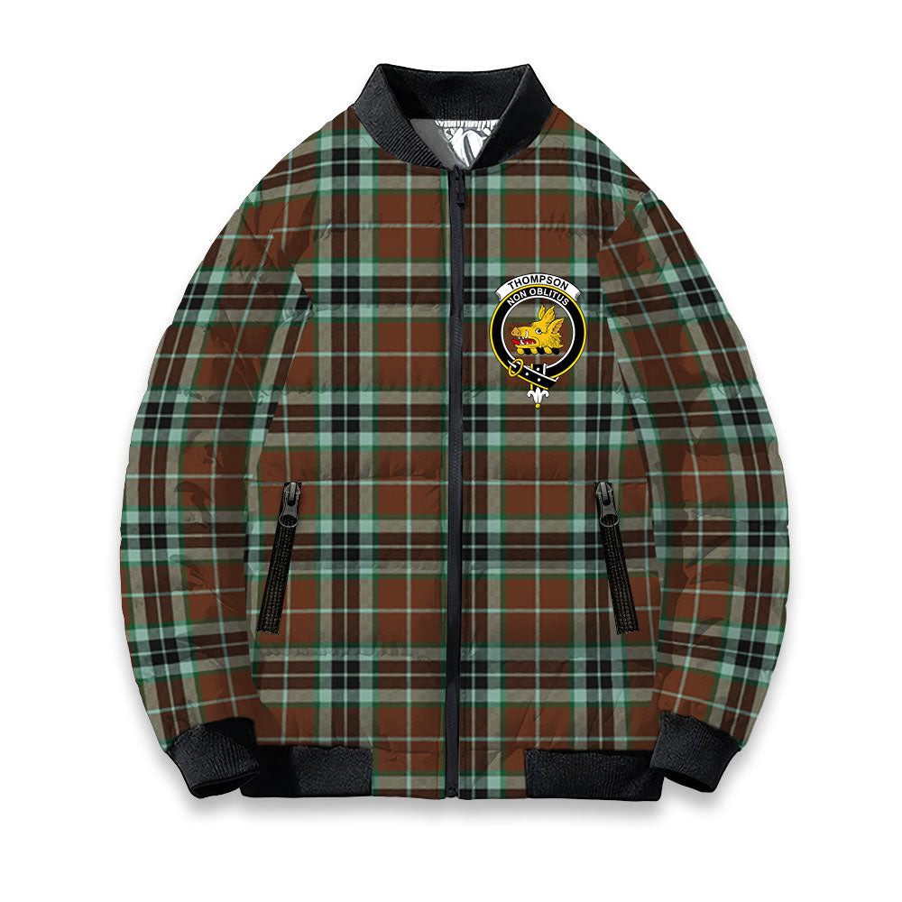 ScotsTee Shop Scottish Thompson Society Hunting Modern Crest Tartan Bomber Puffer Jacket