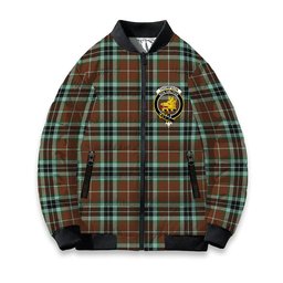 ScotsTee Shop Scottish Thompson Society Hunting Modern Crest Tartan Bomber Puffer Jacket