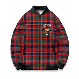 ScotsTee Shop Scottish MacDonald of Boisdale Modern Crest Tartan Bomber Puffer Jacket