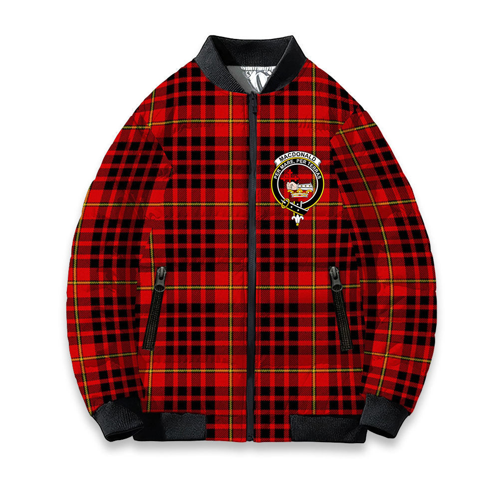 ScotsTee Shop Scottish MacDonald of Ardnamurchan Modern Crest Tartan Bomber Puffer Jacket