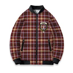 ScotsTee Shop Scottish MacKay of Strathnaver Modern Crest Tartan Bomber Puffer Jacket