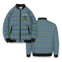 ScotsTee Shop Scottish Irvine of Glentulchan Ancient Crest Tartan Bomber Puffer Jacket