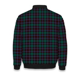 ScotsTee Shop Scottish Hunter of Peebleshire Modern Crest Tartan Bomber Puffer Jacket