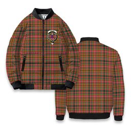 ScotsTee Shop Scottish Ogilvie (Ogilvy) of Strathallan Modern Crest Tartan Bomber Puffer Jacket