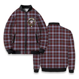 ScotsTee Shop Scottish Jardine of Castlemilk Modern Crest Tartan Bomber Puffer Jacket