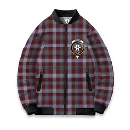 ScotsTee Shop Scottish Jardine of Castlemilk Modern Crest Tartan Bomber Puffer Jacket