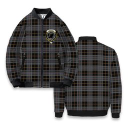 ScotsTee Shop Scottish Turnbull, Dress Bruce Crest Tartan Bomber Puffer Jacket