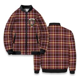 ScotsTee Shop Scottish McKay of Strathnaver Modern Crest Tartan Bomber Puffer Jacket