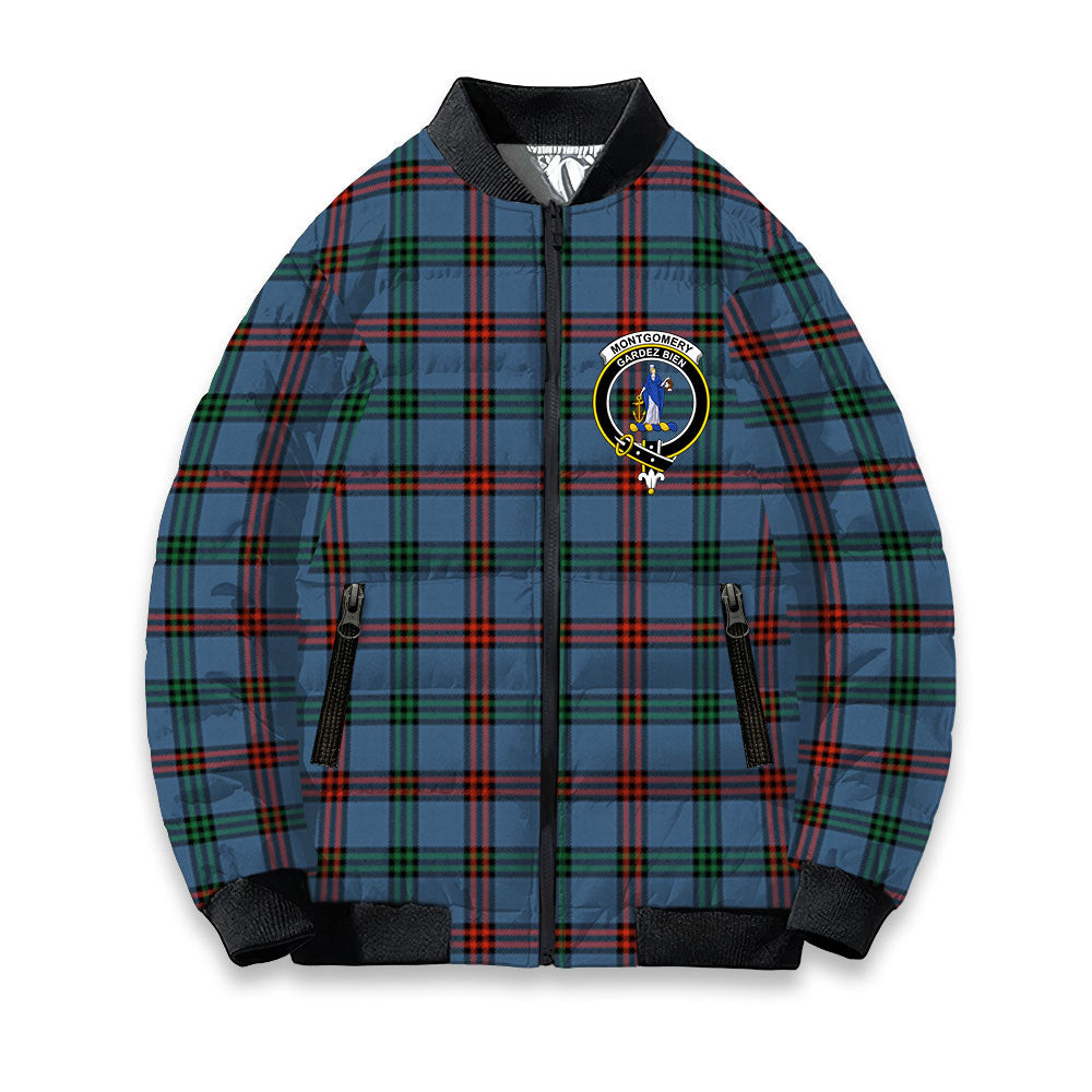 ScotsTee Shop Scottish Montgomery of Ayrshire Ancient Crest Tartan Bomber Puffer Jacket