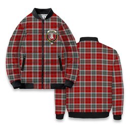 ScotsTee Shop Scottish MacLean of Duart Dress 2 Crest Tartan Bomber Puffer Jacket
