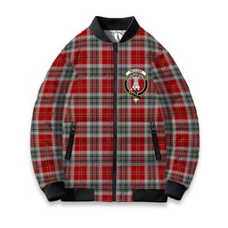 ScotsTee Shop Scottish MacLean of Duart Dress 2 Crest Tartan Bomber Puffer Jacket