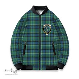 ScotsTee Shop Scottish MacNeill of Colonsay Ancient Crest Tartan Bomber Puffer Jacket