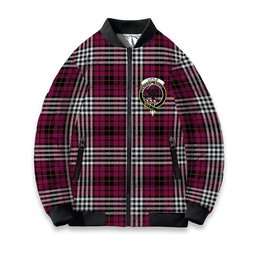 ScotsTee Shop Scottish Little of Morton Rigg Modern Crest Tartan Bomber Puffer Jacket