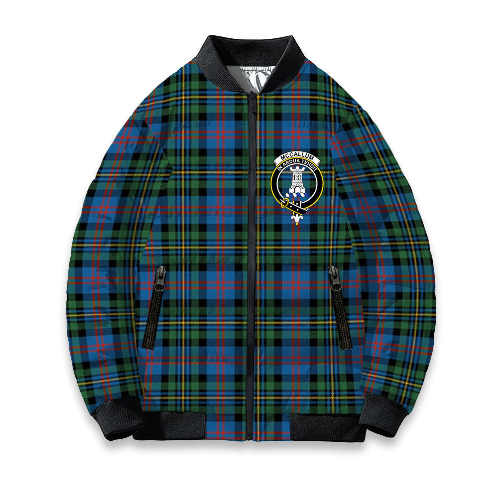 ScotsTee Shop Scottish McCallum of Berwick Ancient Crest Tartan Bomber Puffer Jacket