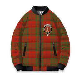 ScotsTee Shop Scottish MacAlister of Glenbarr Ancient Crest Tartan Bomber Puffer Jacket