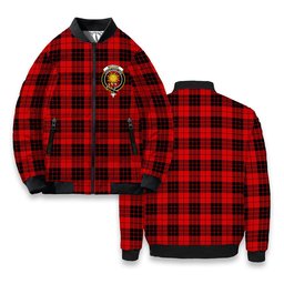ScotsTee Shop Scottish McLeod of Raasay Modern Crest Tartan Bomber Puffer Jacket
