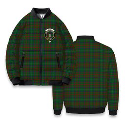ScotsTee Shop Scottish Shaw of Tordarroch Green Hunting Crest Tartan Bomber Puffer Jacket