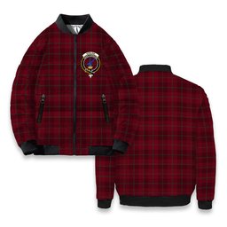 ScotsTee Shop Scottish Stirling of Keir Crest Tartan Bomber Puffer Jacket