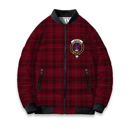ScotsTee Shop Scottish Stirling of Keir Crest Tartan Bomber Puffer Jacket