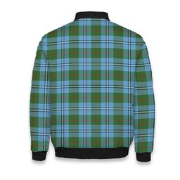 ScotsTee Shop Scottish Irvine of Glentulchan Modern Crest Tartan Bomber Puffer Jacket
