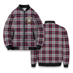 ScotsTee Shop Scottish MacLean of Duart Dress 4 Crest Tartan Bomber Puffer Jacket