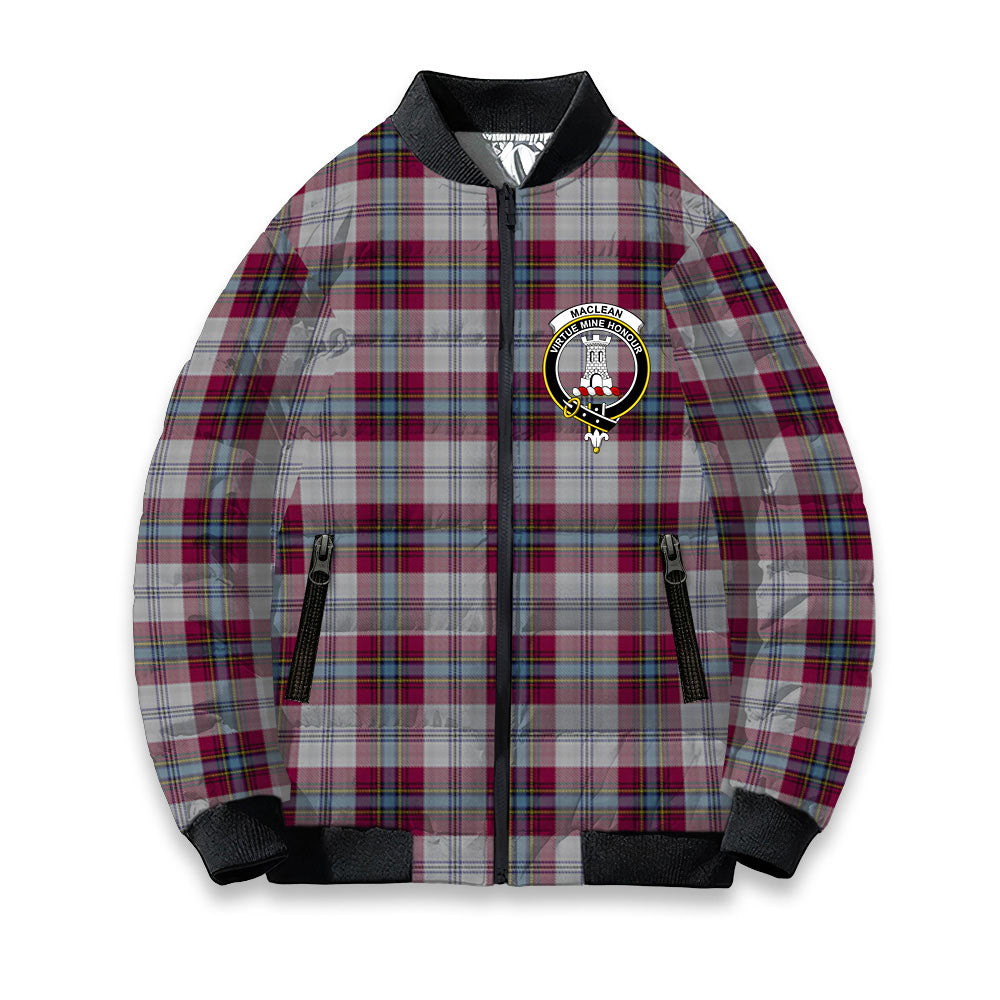 ScotsTee Shop Scottish MacLean of Duart Dress 4 Crest Tartan Bomber Puffer Jacket