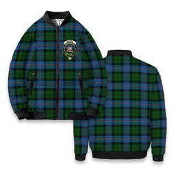 ScotsTee Shop Scottish MacNeil of Barra Chief Crest Tartan Bomber Puffer Jacket