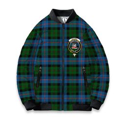 ScotsTee Shop Scottish MacNeil of Barra Chief Crest Tartan Bomber Puffer Jacket