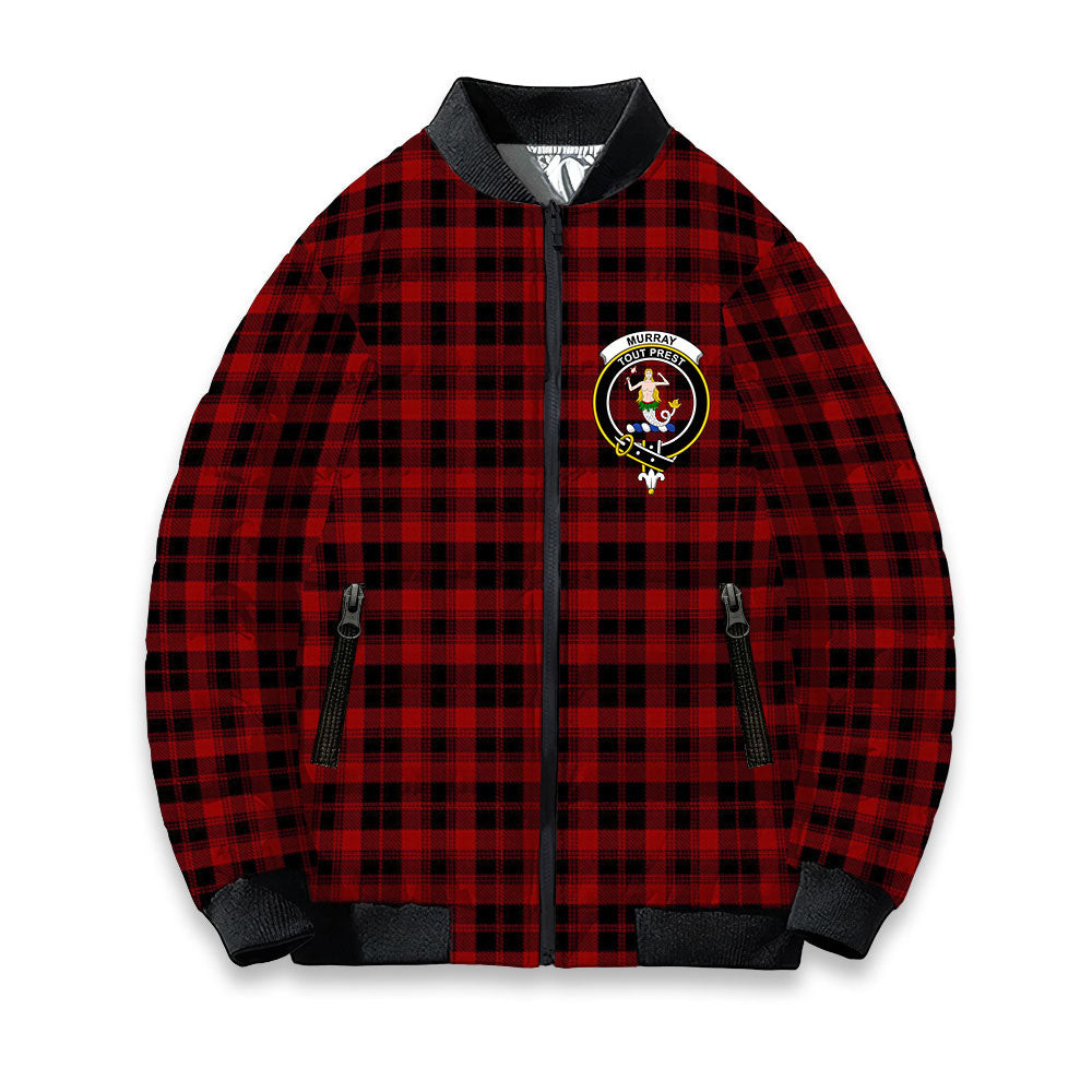 ScotsTee Shop Scottish Murray of Ochtertyre Crest Tartan Bomber Puffer Jacket