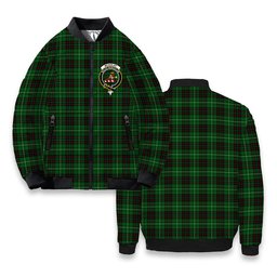 ScotsTee Shop Scottish McAulay of Lewis Crest Tartan Bomber Puffer Jacket