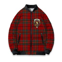 ScotsTee Shop Scottish Stewart of Galloway VS Crest Tartan Bomber Puffer Jacket