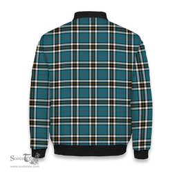 ScotsTee Shop Scottish Thompson Society Dress Blue Ancient Crest Tartan Bomber Puffer Jacket
