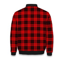ScotsTee Shop Scottish MacLeod of Raasay Modern Crest Tartan Bomber Puffer Jacket