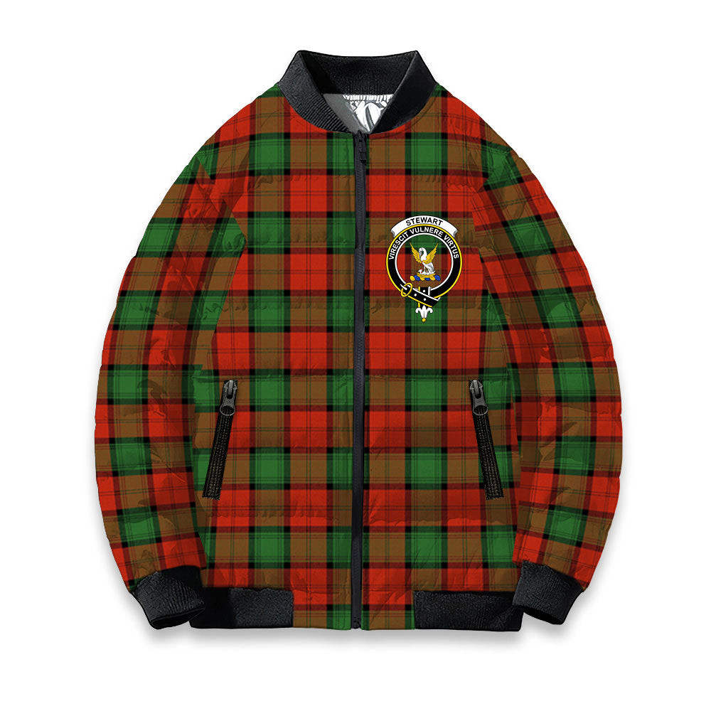 ScotsTee Shop Scottish Stewart of Atholl Ancient Crest Tartan Bomber Puffer Jacket