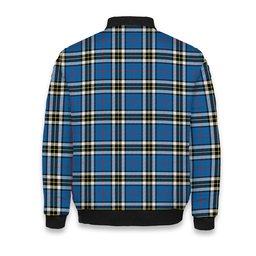 ScotsTee Shop Scottish Thompson Society Dress Blue Modern Crest Tartan Bomber Puffer Jacket
