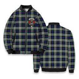 ScotsTee Shop Scottish MacLeod Of Californian Crest Tartan Bomber Puffer Jacket