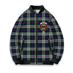 ScotsTee Shop Scottish MacLeod Of Californian Crest Tartan Bomber Puffer Jacket