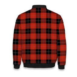 ScotsTee Shop Scottish Ramsay of Dalhousie (Ramsay Red) Ancient Crest Tartan Bomber Puffer Jacket