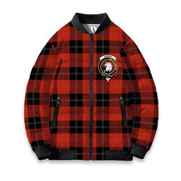 ScotsTee Shop Scottish Ramsay of Dalhousie (Ramsay Red) Ancient Crest Tartan Bomber Puffer Jacket
