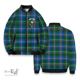 ScotsTee Shop Scottish Shaw of Carolina Ancient Crest Tartan Bomber Puffer Jacket
