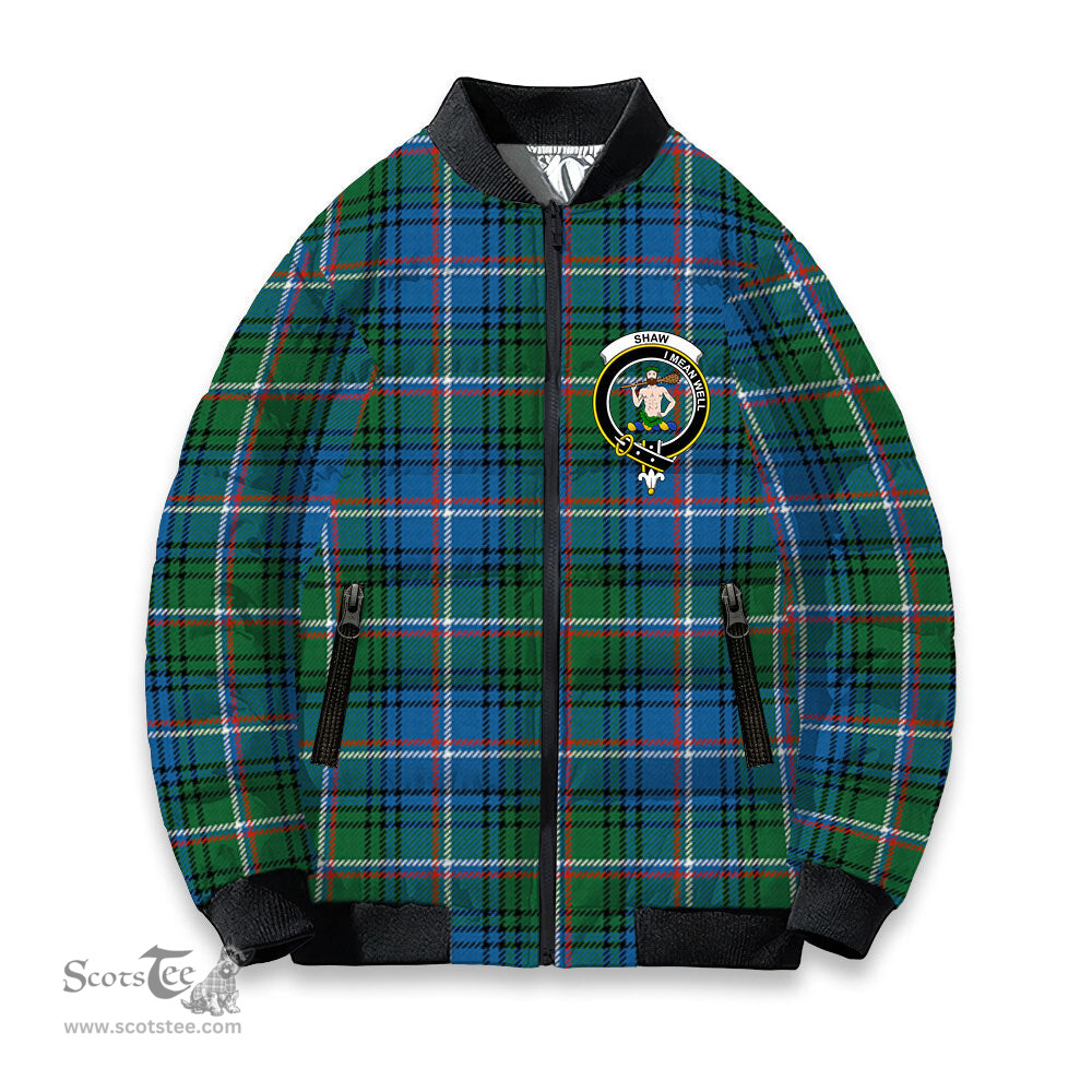 ScotsTee Shop Scottish Shaw of Carolina Ancient Crest Tartan Bomber Puffer Jacket