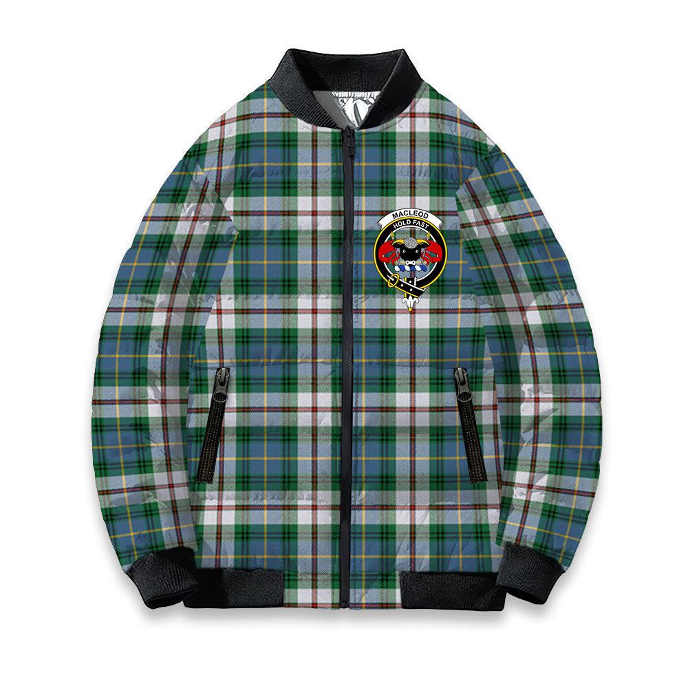 ScotsTee Shop Scottish MacLeod Of Californian Ancient Crest Tartan Bomber Puffer Jacket