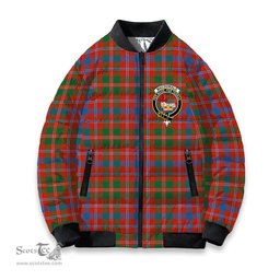 ScotsTee Shop Scottish MacDonald of Glenaladale Ancient Crest Tartan Bomber Puffer Jacket