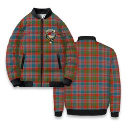 ScotsTee Shop Scottish McDonald of Boisdale Ancient Crest Tartan Bomber Puffer Jacket