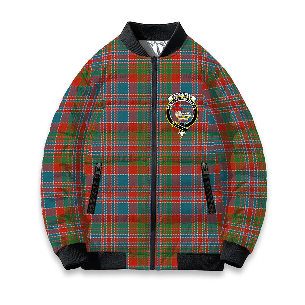ScotsTee Shop Scottish McDonald of Boisdale Ancient Crest Tartan Bomber Puffer Jacket