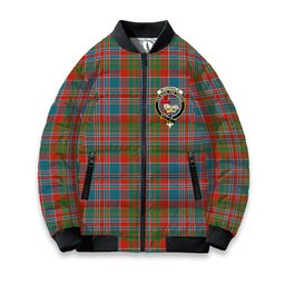 ScotsTee Shop Scottish McDonald of Boisdale Ancient Crest Tartan Bomber Puffer Jacket