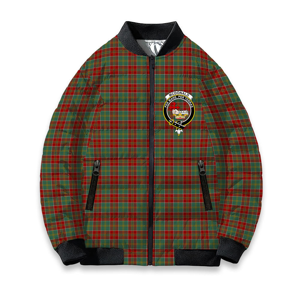 ScotsTee Shop Scottish McDonald of Kingsburgh Crest Tartan Bomber Puffer Jacket