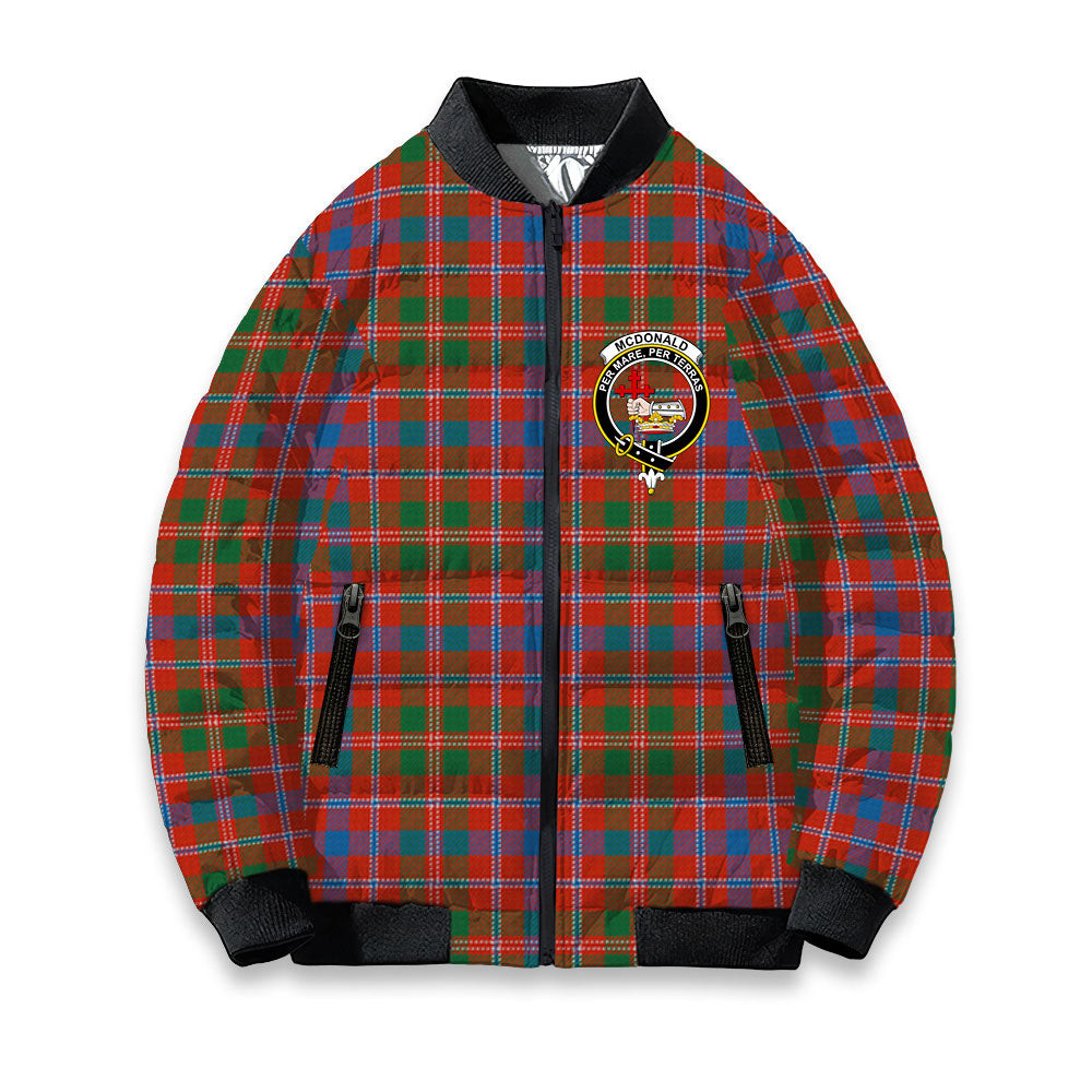ScotsTee Shop Scottish McDonald of Glenaladale Ancient Crest Tartan Bomber Puffer Jacket