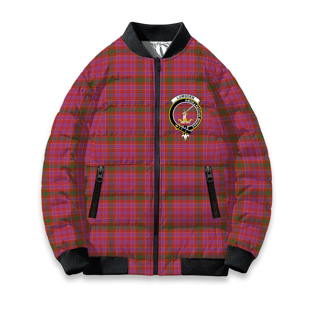 ScotsTee Shop Scottish Lumsden of Clova Ancient Crest Tartan Bomber Puffer Jacket